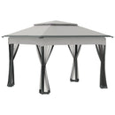 Gazebos, Zella 11' x 11' Light Grey Pop-Up Gazebo with Mesh Walls and Carry Bag - Seasonal Overstock