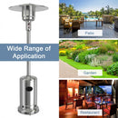50,000 BTU Outdoor Standing Propane Patio Heater with Wheels - Silver - Seasonal Overstock