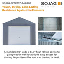 Sheds, Garages & Carports, 12' x 30' Everest Steel Storage Shed Garage Wind and Snow Rated - Charcoal - Seasonal Overstock