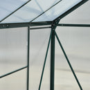 Greenhouses, 6.2' x 8.3' Walk-In Aluminum Frame Greenhouse with Polycarbonate Panels, Sliding Door - Green - Seasonal Overstock