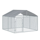7.5' x 7.5' Large Dog House Kennel Pen with Canopy Shade - Seasonal Overstock