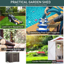 8.4' x 4.7' Grey Metal Utility Garden Shed with Side Storage - Seasonal Overstock