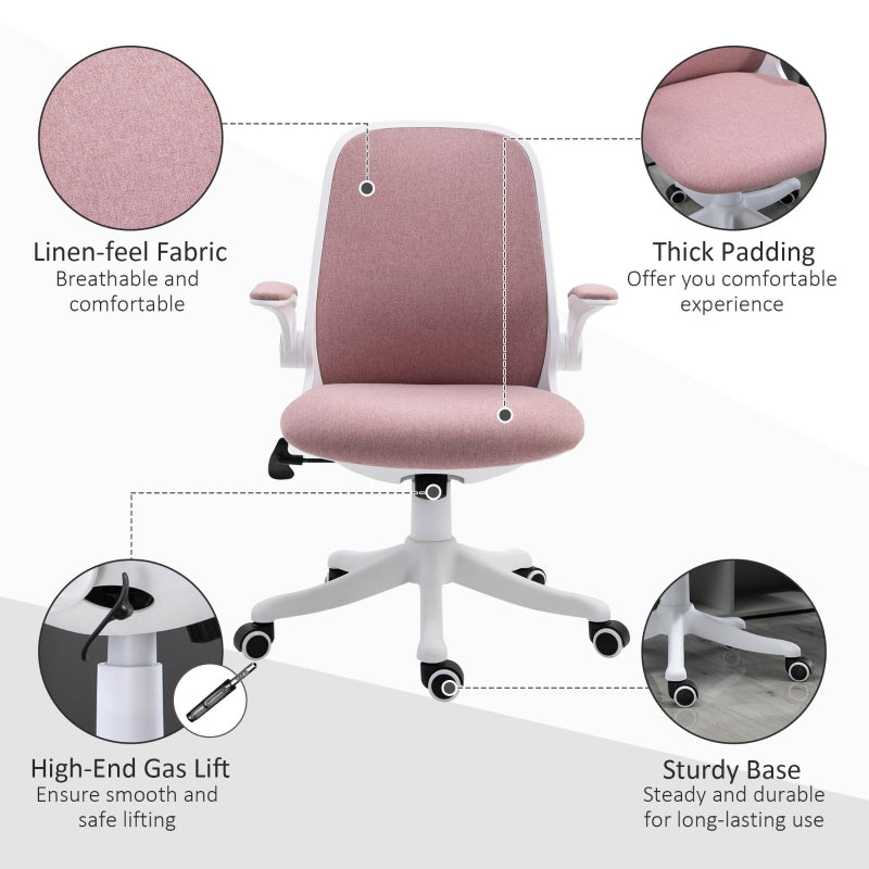 Aurora Modern Pink Swivel Office Chair - Seasonal Overstock