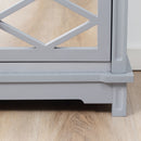 Beren 3-Drawer Grey Storage Dresser with Mirror Panels - Seasonal Overstock