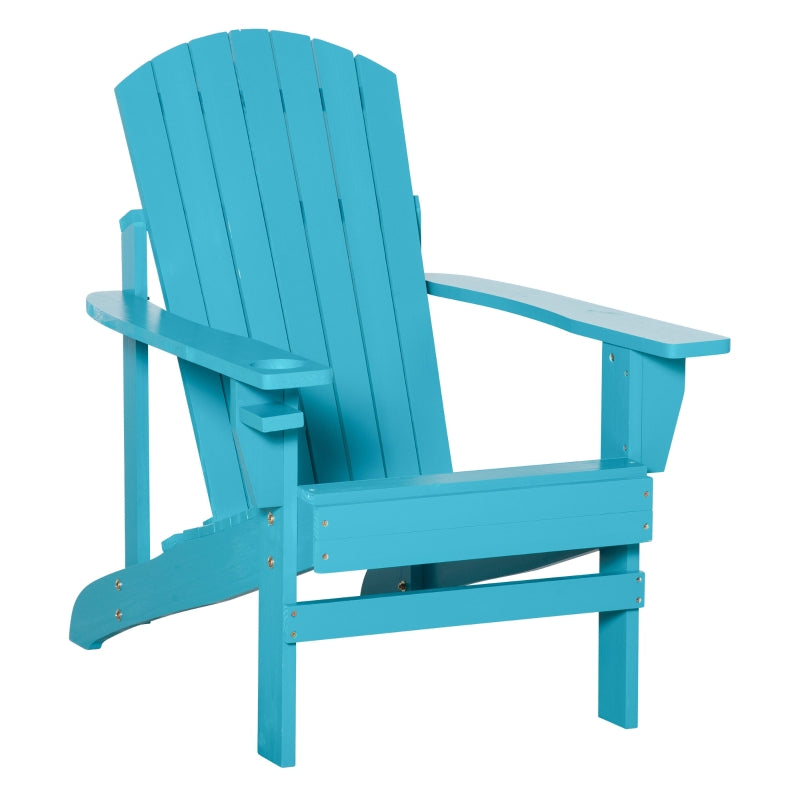 Linkin Wood Adirondack Chair in Turquoise - Seasonal Overstock