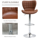 Norwin Adjustable Height Swivel Barstool (2 Pack) - Brown Faux Leather - Seasonal Overstock