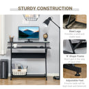 Ryan 39" Wide Black Two-Tiered Z-Frame Desk - Seasonal Overstock