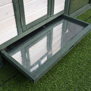 Timberland Trove 77" Small Animal Coop / Hutch - White & Green - Seasonal Overstock