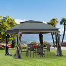 Gazebos, Zella 11' x 11' Grey Pop-Up Gazebo with Mesh Walls and Carry Bag - Seasonal Overstock