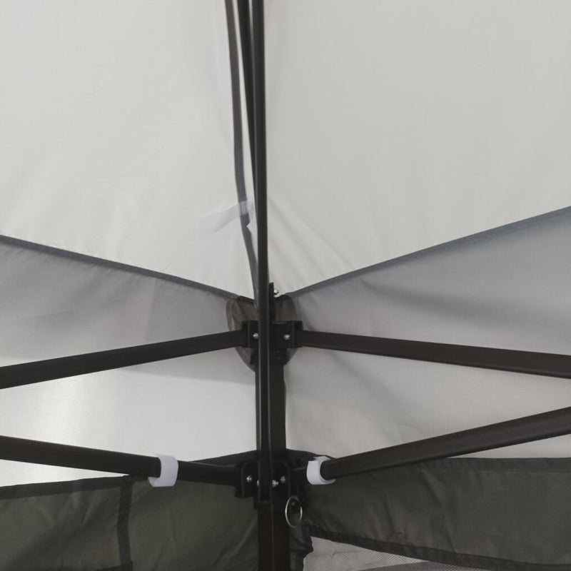 Zella 11' x 11' Light Grey Pop-Up Gazebo with Mesh Walls and Carry Bag - Seasonal Overstock
