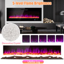 Fireplaces, 60" Wall Mounted / Built-In Recessed Electric Fireplace with Crystal & Log - Seasonal Overstock