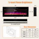 Fireplaces, 60" Wall Mounted / Built-In Recessed Electric Fireplace with Crystal & Log - Seasonal Overstock