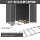 Storage Sheds, 6' x 4' Grey PVC Outdoor Garden Storage Shed with Aluminum Frame - Seasonal Overstock