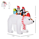 Christmas Decorations, 7ft Inflatable Polar Bear & Two Penguins - Seasonal Overstock
