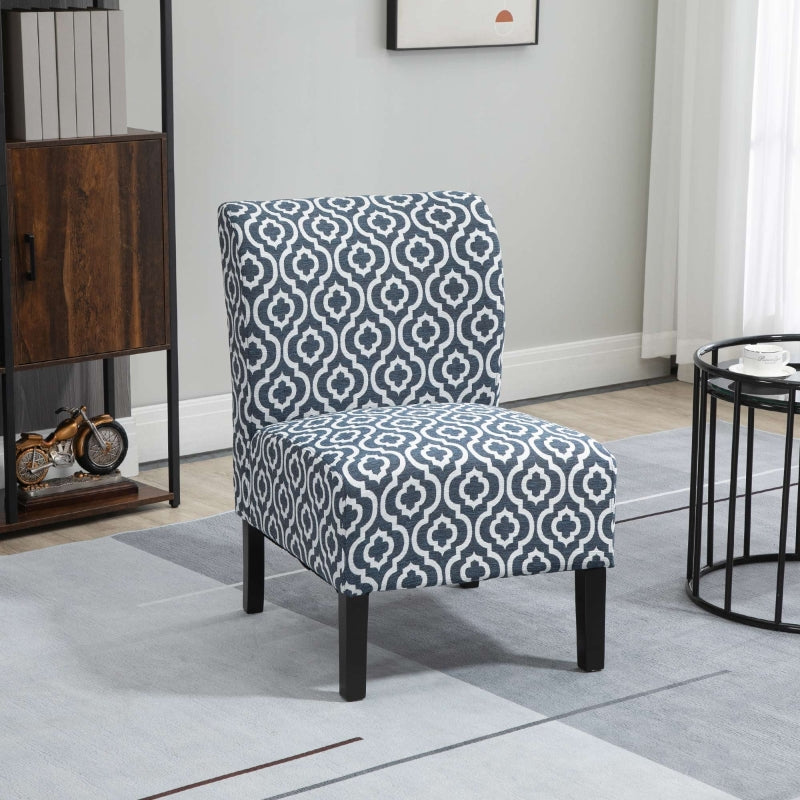 Aciano Blue Upholstered Slipper Accent Chair - Seasonal Overstock