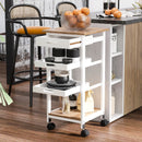 Adina 4-Tier Rolling Kitchen Island & Serving Cart - White - Seasonal Overstock