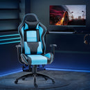 Gaming Chairs, Bender Blue Black High Back Gaming Chair with Head and Lumbar Pillow - Seasonal Overstock