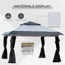 Gazebos, Cairo 12' x 12' Pop-Up Gazebo Canopy with Mesh Side Walls and Storage Bag - Grey - Seasonal Overstock