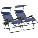Patio Furniture, Darius 2pc Zero Gravity Chair Set - Blue - Seasonal Overstock