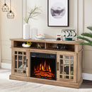 Fireplaces, Felder Natural 1400W Electric Fireplace TV Stand for TVs up to 50" - Seasonal Overstock