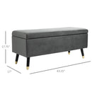 Helminia 43" Grey Storage Bench - Seasonal Overstock