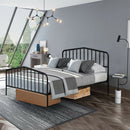 Hugo Black Queen Size Vintage Metal Spindle Platform Bed - Seasonal Overstock