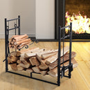 Industrial Style Log Holder Firewood Rack with 4pc Tool Set - Seasonal Overstock