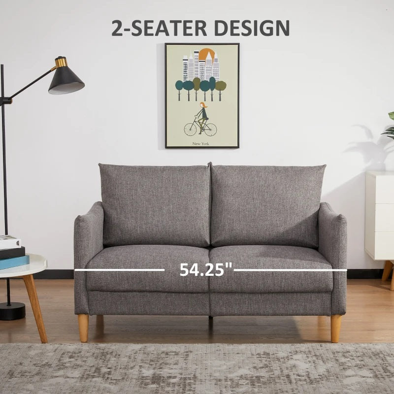 Keela 54" Modern Compact Loveseat Sofa - Grey - Seasonal Overstock