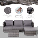 Lana 3pc Outdoor Rattan Sofa Sectional and Table - Grey - Seasonal Overstock