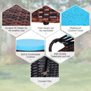 Paloma 4pc Outdoor Rattan Sofa Bed / Patio Conversation Set - Blue - Seasonal Overstock