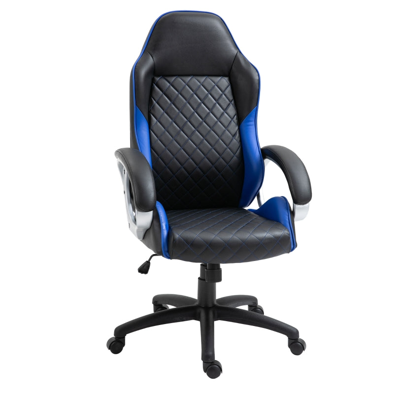 Vega Diamond Stitch Faux Leather Office Gaming Chair - Blue - Seasonal Overstock