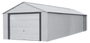 Sheds, Garages & Carports, 12' x 31' Murryhill Steel Storage Shed Building with Roll up Door - Flute Grey - Seasonal Overstock