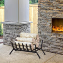 24-in Basket Style Black Metal Firewood Rack Log Holder - Seasonal Overstock