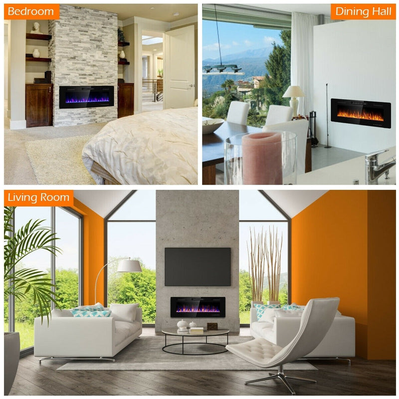 50" Ultra Thin Wall Mounted Electric Fireplace - Seasonal Overstock
