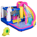 Bouncy Castles, 5 in 1 Unicorn Bouncy Castle with Slide 12.4' x 10.5' x 6.9' - Seasonal Overstock
