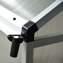 Greenhouses, 6' x 6.2' Walk-In Aluminum Frame Greenhouse with Polycarbonate Panels, Swing Door - Silver - Seasonal Overstock