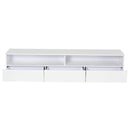 TV Stands, Thane 71" TV Stand with LED Backlighting in Glossy White - Seasonal Overstock