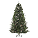 Christmas Trees, 7ft Artificial Pine Christmas tree with Pine Cones & Snow - Seasonal Overstock
