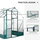 Greenhouses, 8.2' x 6.2' Walk-In Greenhouse with Aluminum Frame, Polycarbonate Panels, Sliding Door - Green - Seasonal Overstock