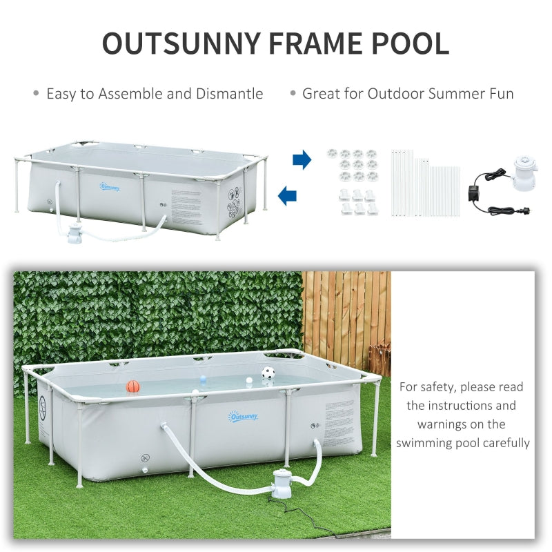 8.3' x 5' Above Ground Swimming Pool with Pump & Filter 26" Deep - Grey - Seasonal Overstock
