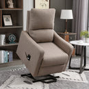 Recliner Chair, Fynn Brown Electric Powered Lift Assist Recliner Sleeper Chair - Seasonal Overstock
