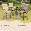 Kaira 5pc Outdoor Patio Table and Swivel Chair Set - Brown - Seasonal Overstock