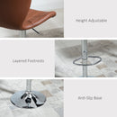 Norwin Adjustable Height Swivel Barstool (2 Pack) - Brown Faux Leather - Seasonal Overstock