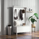 Hall Trees, Presley White 3-in-1 Hall Tree Coat Rack with Shelf and Storage Bench - Seasonal Overstock
