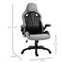 Gaming Chairs, Rowan High Back Gaming Chair with Flip Up Arm Rests - Grey - Seasonal Overstock