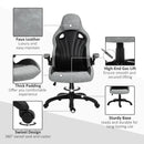 Gaming Chairs, Rowan High Back Gaming Chair with Flip Up Arm Rests - Grey - Seasonal Overstock