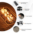 Stanford 43.5" Rectangular Grey Faux Stone LP Fire Table with Lava Rocks and Cover - 50,000 BTU - Seasonal Overstock