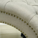 Chaise Lounge, Valencia Button Tufted Chaise Lounge Chair - Beige - Seasonal Overstock