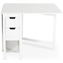 Dining Tables, Ethena Drop-Leaf Table in White - Seasonal Overstock