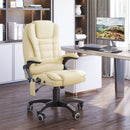 Xavi Luxury Executive Office Chair with Heated Vibration Massage - Beige - Seasonal Overstock